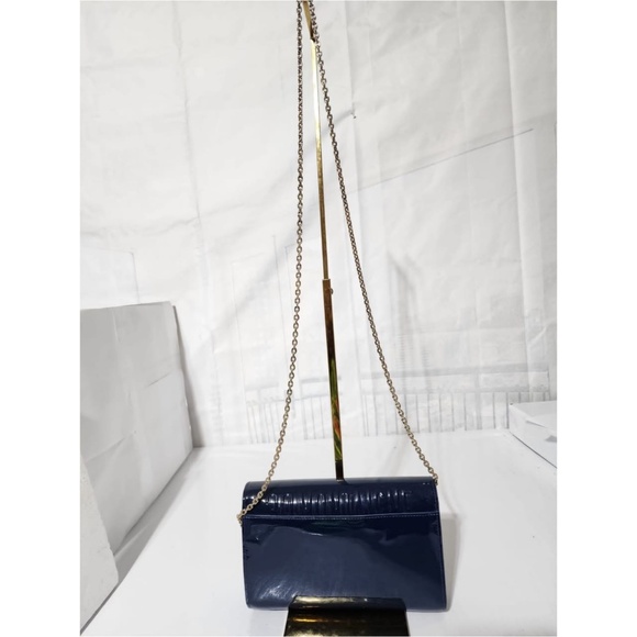 Authentic CHRISTIAN DIOR Patent Montaigne Crossbody Bag Blue - Picture 4 of 14